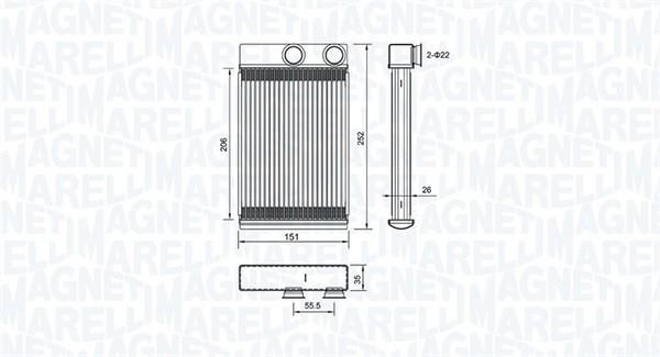 Magneti marelli 350218478000 Heat exchanger, interior heating 350218478000: Buy near me at 2407.PL in Poland at an Affordable price!