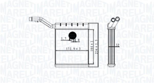 Magneti marelli 350218480000 Heat exchanger, interior heating 350218480000: Buy near me in Poland at 2407.PL - Good price!