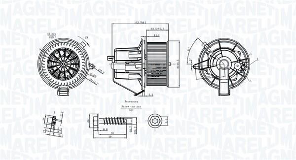 Magneti marelli 069412224010 Fan assy - heater motor 069412224010: Buy near me at 2407.PL in Poland at an Affordable price!