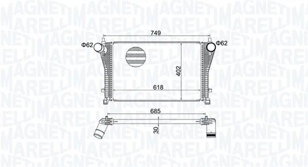 Magneti marelli 351319205370 Intercooler, charger 351319205370: Buy near me in Poland at 2407.PL - Good price!