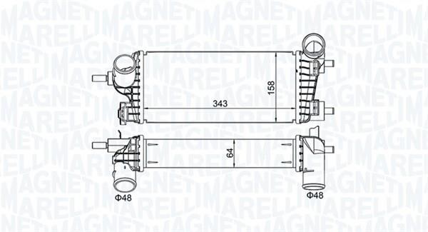 Magneti marelli 351319205550 Intercooler, charger 351319205550: Buy near me in Poland at 2407.PL - Good price!