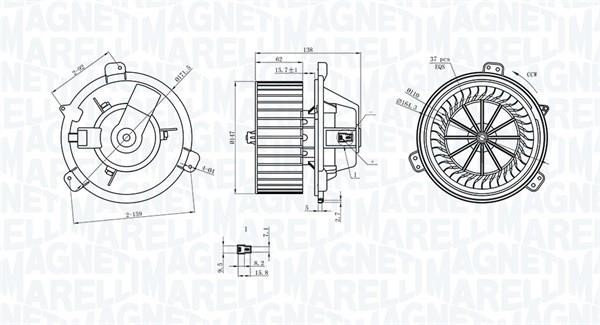 Magneti marelli 069412313010 Fan assy - heater motor 069412313010: Buy near me in Poland at 2407.PL - Good price!