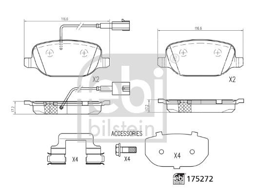 febi 175272 Brake Pad Set, disc brake 175272: Buy near me in Poland at 2407.PL - Good price!