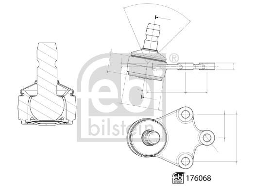 febi 176068 Ball joint 176068: Buy near me in Poland at 2407.PL - Good price!