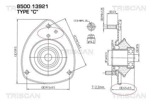 Triscan 8500 13921 Опора стійки амортизатора 850013921: Приваблива ціна - Купити у Польщі на 2407.PL!