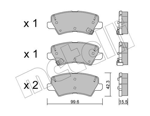 Metelli 22-1166-0 Brake Pad Set, disc brake 2211660: Buy near me in Poland at 2407.PL - Good price!