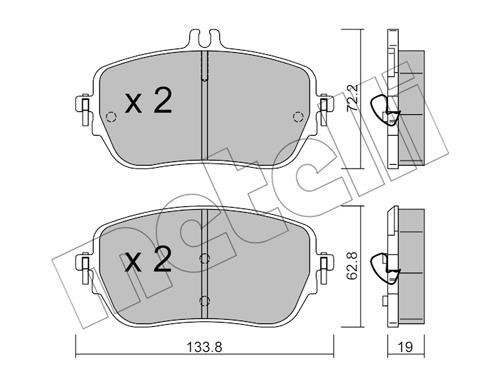 Metelli 22-1193-0 Brake Pad Set, disc brake 2211930: Buy near me in Poland at 2407.PL - Good price!