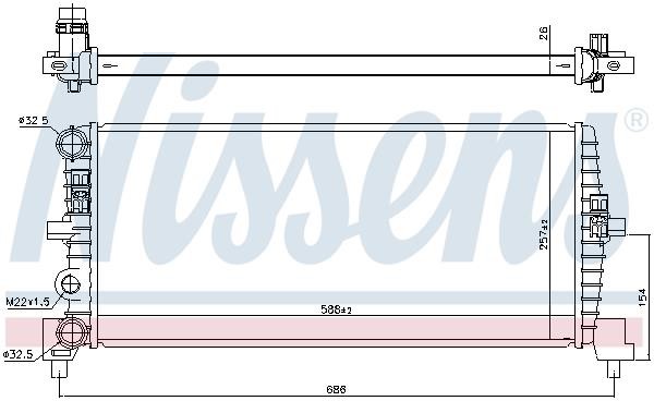 Nissens Радіатор, система охолодження двигуна – ціна 409 PLN