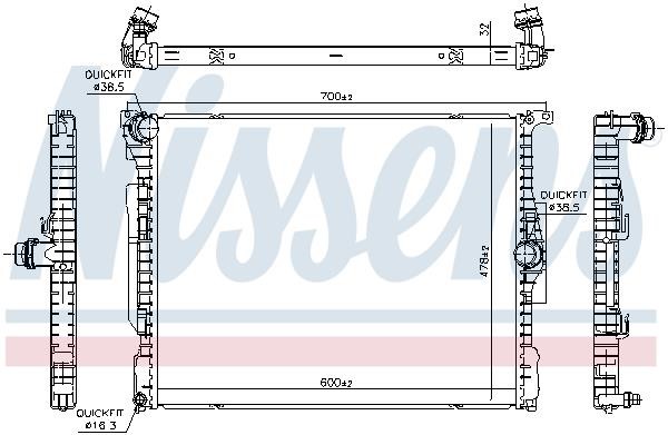 Nissens 606514 Radiator, engine cooling 606514: Buy near me in Poland at 2407.PL - Good price!