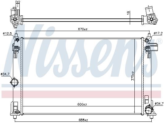 Nissens 606838 Radiator, engine cooling 606838: Buy near me in Poland at 2407.PL - Good price!