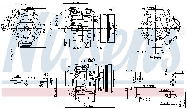 Nissens Compressor, air conditioning – price 1128 PLN