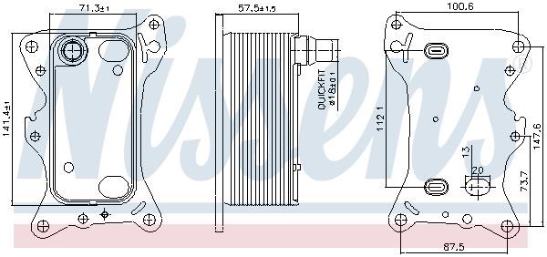 Nissens 91266 Oil Cooler, engine oil 91266: Buy near me in Poland at 2407.PL - Good price!