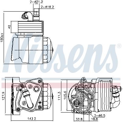 Nissens 91323 Oil Cooler, engine oil 91323: Buy near me in Poland at 2407.PL - Good price!