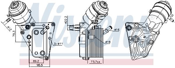 Nissens 91347 Oil Cooler, engine oil 91347: Buy near me in Poland at 2407.PL - Good price!
