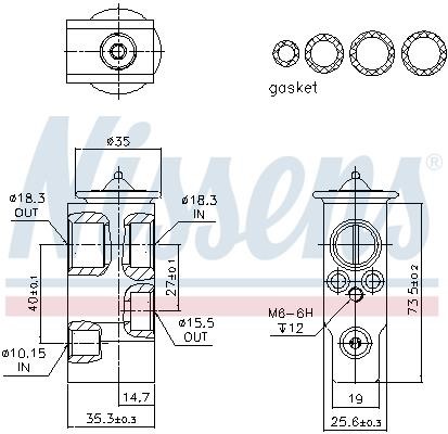Nissens 999374 Air conditioner expansion valve 999374: Buy near me in Poland at 2407.PL - Good price!