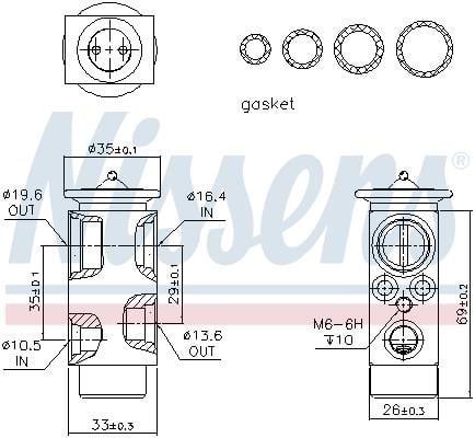 Nissens Air conditioner expansion valve – price 123 PLN