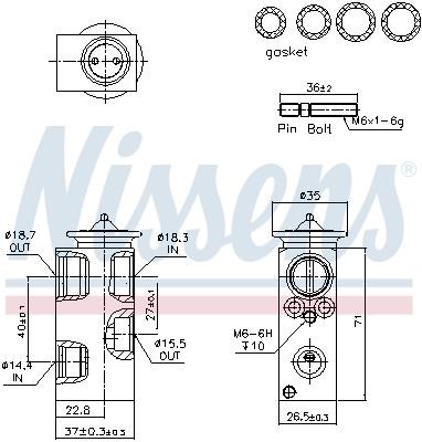 Nissens 999393 Air conditioner expansion valve 999393: Buy near me in Poland at 2407.PL - Good price!
