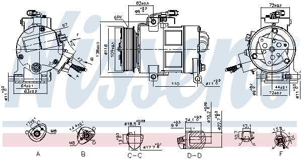 Nissens 890249 Compressor, air conditioning 890249: Buy near me in Poland at 2407.PL - Good price!