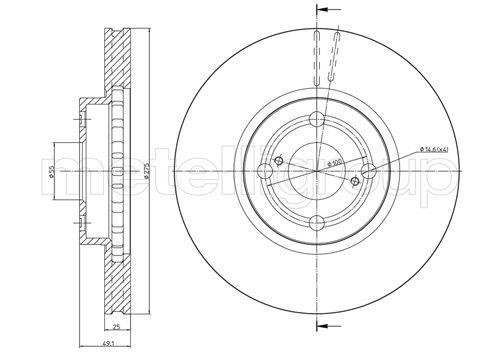 Metelli 23-0638C Front brake disc ventilated 230638C: Buy near me in Poland at 2407.PL - Good price!