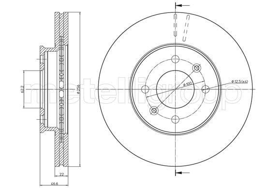 Metelli 23-0930C Тормозной диск передний вентилируемый 230930C: Отличная цена - Купить в Польше на 2407.PL!