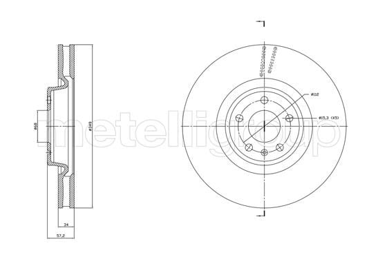 Metelli 23-1865C Front brake disc ventilated 231865C: Buy near me in Poland at 2407.PL - Good price!