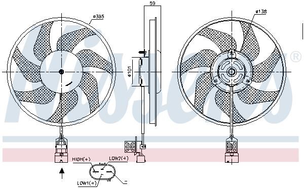 Nissens 850048 Hub, engine cooling fan wheel 850048: Buy near me at 2407.PL in Poland at an Affordable price!