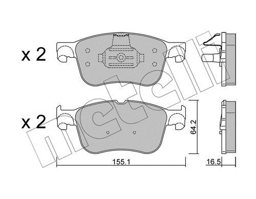 Metelli 22-1205-1 Brake Pad Set, disc brake 2212051: Buy near me in Poland at 2407.PL - Good price!