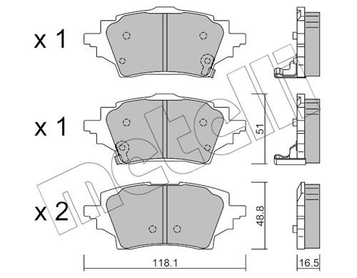 Metelli 22-1228-0 Brake Pad Set, disc brake 2212280: Buy near me in Poland at 2407.PL - Good price!