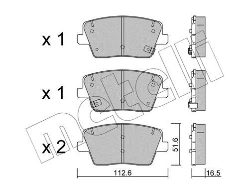 Metelli 22-1242-0 Тормозные колодки дисковые, комплект 2212420: Отличная цена - Купить в Польше на 2407.PL!