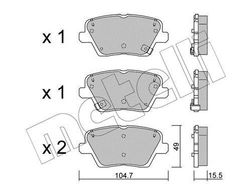 Metelli 22-1243-0 Тормозные колодки дисковые, комплект 2212430: Отличная цена - Купить в Польше на 2407.PL!