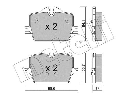 Metelli 22-1265-0 Brake Pad Set, disc brake 2212650: Buy near me in Poland at 2407.PL - Good price!