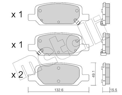 Metelli 22-1278-0 Brake Pad Set, disc brake 2212780: Buy near me in Poland at 2407.PL - Good price!