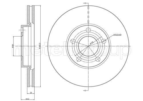 Metelli 23-0378C Диск гальмівний передній вентильований 230378C: Приваблива ціна - Купити у Польщі на 2407.PL!