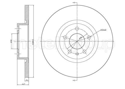 Metelli 23-0472C Тормозной диск передний невентилируемый 230472C: Отличная цена - Купить в Польше на 2407.PL!