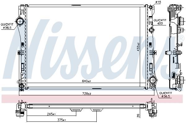 Nissens Radiator, engine cooling – price 528 PLN