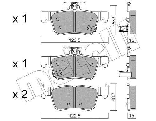 Metelli 22-1131-0 Brake Pad Set, disc brake 2211310: Buy near me in Poland at 2407.PL - Good price!