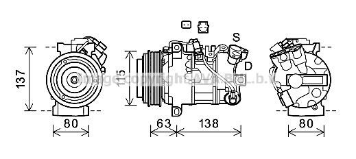 Prasco RTK630 Compressor, air conditioning RTK630: Buy near me in Poland at 2407.PL - Good price!