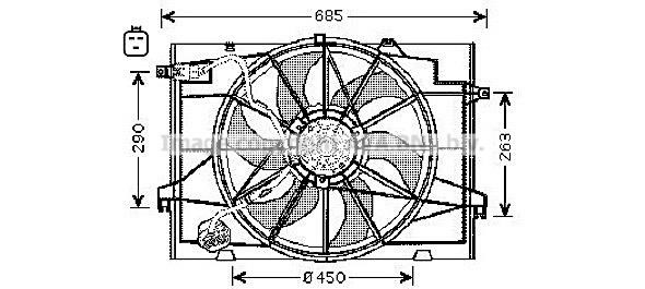 Prasco HY7519 Hub, engine cooling fan wheel HY7519: Buy near me in Poland at 2407.PL - Good price!