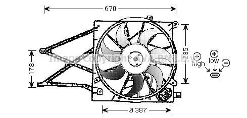 Prasco OL7524 Hub, engine cooling fan wheel OL7524: Buy near me in Poland at 2407.PL - Good price!