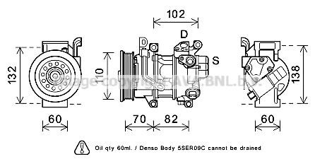 Prasco TOK622 Compressor, air conditioning TOK622: Buy near me in Poland at 2407.PL - Good price!