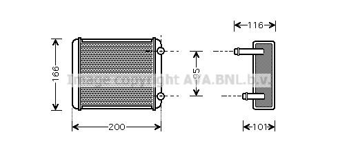 Prasco DN6225 Heat exchanger, interior heating DN6225: Buy near me in Poland at 2407.PL - Good price!