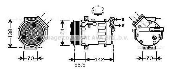 Prasco SBK069 Compressor, air conditioning SBK069: Buy near me at 2407.PL in Poland at an Affordable price!