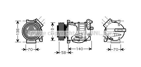 Prasco VOK144 Compressor, air conditioning VOK144: Buy near me in Poland at 2407.PL - Good price!