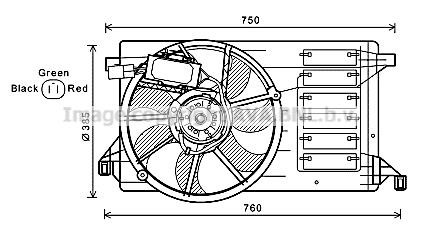 Prasco MZ7545 Hub, engine cooling fan wheel MZ7545: Buy near me in Poland at 2407.PL - Good price!