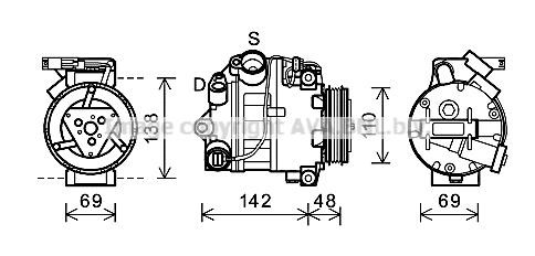 Prasco BWAK443 Compressor, air conditioning BWAK443: Buy near me in Poland at 2407.PL - Good price!