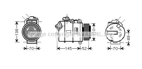 Prasco BWK336 Compressor, air conditioning BWK336: Buy near me in Poland at 2407.PL - Good price!