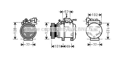 Prasco HYK208 Compressor, air conditioning HYK208: Buy near me in Poland at 2407.PL - Good price!