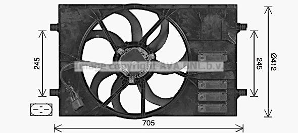 Prasco AI7524 Hub, engine cooling fan wheel AI7524: Buy near me in Poland at 2407.PL - Good price!