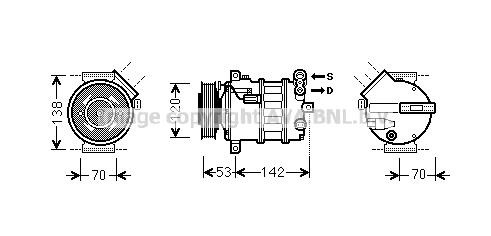 Prasco ALK143 Compressor, air conditioning ALK143: Buy near me in Poland at 2407.PL - Good price!