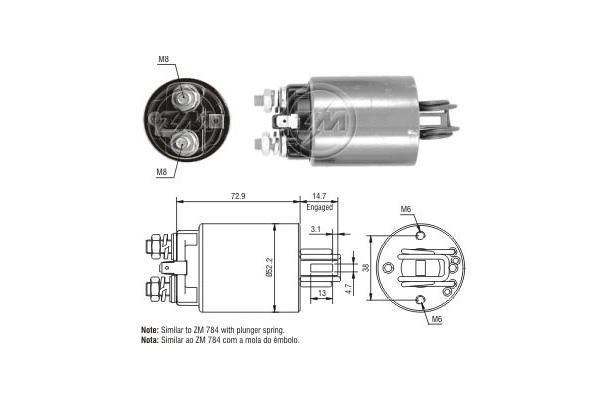Messmer ZM1784 Solenoid switch, starter ZM1784: Buy near me at 2407.PL in Poland at an Affordable price!
